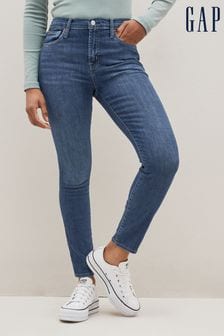 mittleres Indigoblau - Gap Stretch Hochtaillierte True Skinny-Jeans (K51059) | 62 €