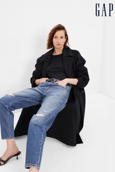 Gap Mid Wash Blue High Waisted Ripped Mom Jeans (K51507) | 69 €
