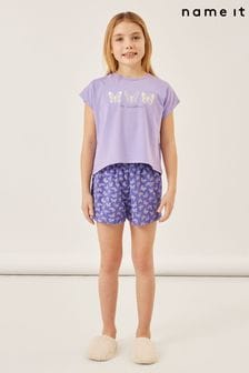 Name It Purple Butterfly Short Sleeve Printed PJ Set (K51561) | €10
