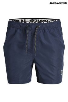 Navy - Jack & Jones Double Waistband Swim Shorts (K51563) | kr370