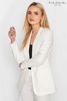 PixieGirl Petite White Linen Jacket With A Touch Of Linen (K51830) | 37 €