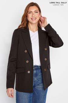 Long Tall Sally Black Double Breasted Blazer (K51834) | LEI 328