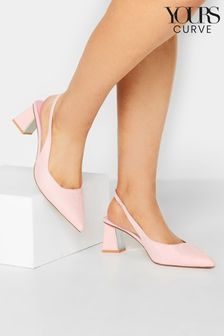 Yours Curve Pink Extra-Wide Fit Point Slingback Mid Heel Court Shoe (K51911) | 27 €