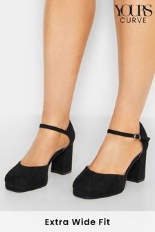 Yours Curve Black Extra-Wide Fit Platform Court Shoe (K51914) | 61 €