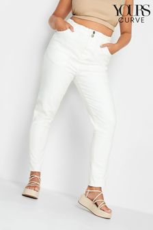 أبيض - جينز بخصر مرتفع قابل للتمدد مقاس كبير من Yours (K51983) | 179 د.إ