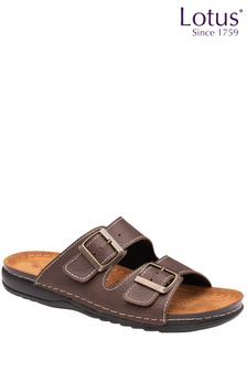 Lotus Footwear Brown Slip-On Mule Sandals (K52349) | MYR 210