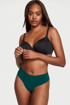Victoria's Secret Black Ivy Green Scalloped Thong Knickers (K52454) | €12