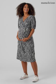 Mamalicious Zebra Print Maternity Wrap Dress (K52593) | €24