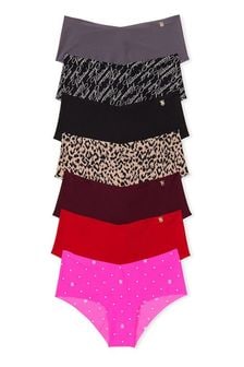 Victoria's Secret Black/Pink/Red/Leopard/Grey Cheeky No Show Knickers Multipack (K52701) | €41