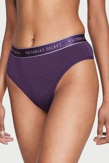 Victoria's Secret Valiant Purple Smooth Logo High Leg Wide Side Thong Knickers (K52711) | €11