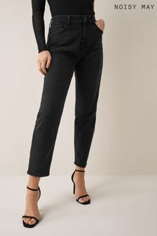 NOISY MAY Black High Waisted Straight Leg Jeans (K53058) | $61
