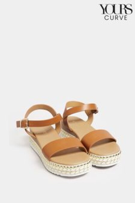 Yours Curve Brown Extra-Wide Fit Two Part Espadrille (K53186) | 44 €