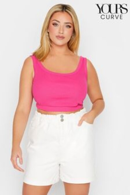 Yours Curve White Elastic Waist Short (K53313) | 34 €