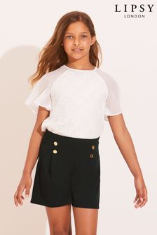 Lipsy Black Military Button Shorts (K53648) | €8 - €12