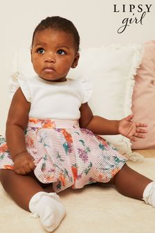 Lipsy Pink Baby Puff Ball Stripe Dress (K53986) | $51