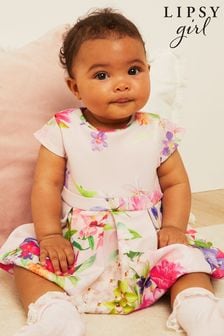 Lipsy Pink Baby Puff Ball Scuba Dress (K53987) | TRY 644