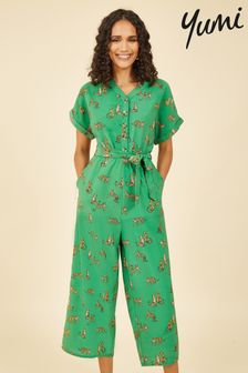 Yumi Green Multi Cheetah Print Jumpsuit (K54232) | €41