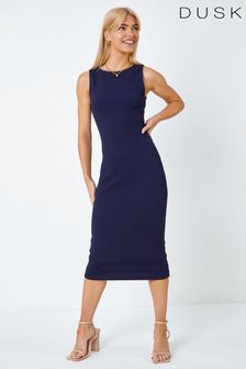 Синий - Эластичным платье миди без рукавов Dusk (K54285) | €18
