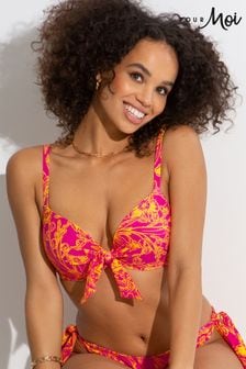 Pour Moi Pink Freedom Lightly Padded Underwired Tie Top (K54629) | LEI 191