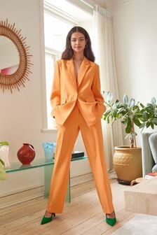 Y.A.S Bright Orange Wide Leg Tailored Trousers (K54663) | OMR25