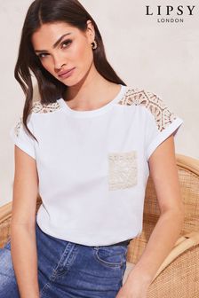 Lipsy White Blocked T-Shirt (K55264) | kr294