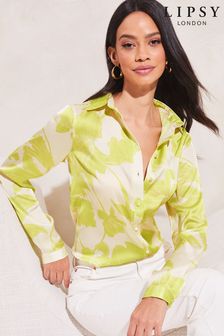 Lipsy Ivory White Floral Print Collared Button Through Shirt (K55847) | €23