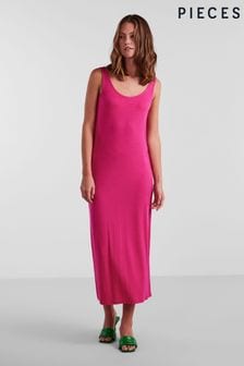 PIECES Pink Sleeveless Jersey Maxi Dress (K56228) | AED100