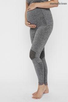 Mamalicious Light Grey Maternity Activewear Gym Over The Bump Stretch Leggings (K56267) | $55