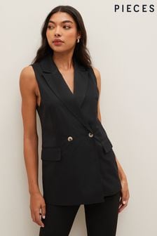 PIECES Black Tailored Waistcoat (K56304) | $69