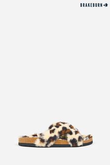 Brakeburn Orange Fluffy Leopard Slipper (K56427) | €34