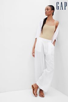 Gap white linen pants hotsell