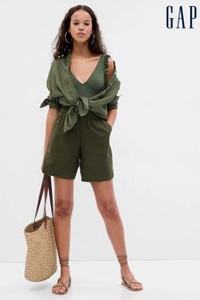 Gap Khaki Green Linen-Blend Pull-On Shorts (K56935) | €22