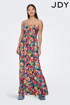 JDY Red Printed Shirred Bodice Summer Maxi Dress (K57393) | 95 zł