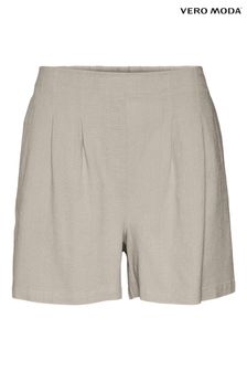 VERO MODA Stone Linen Blend Pleat Front Smart Shorts (K57396) | €15.50