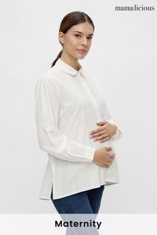 Mamalicious White Long Sleeve Button Up Maternity Shirt (K57512) | €16