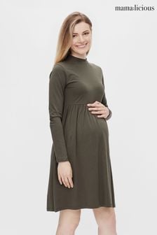 Mamalicious Beluga Mock Neck Maternity Smock Dress (K57514) | $62