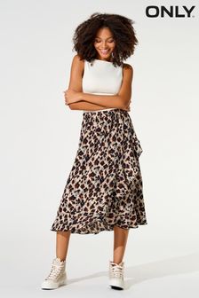 ONLY Brown Leopard Printed Wrap Skirt (K57551) | €44
