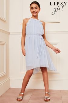 Blau - Lipsy Plissiertes Chiffon-Kleid für besondere Anlässe (K57713) | 67 € - 78 €