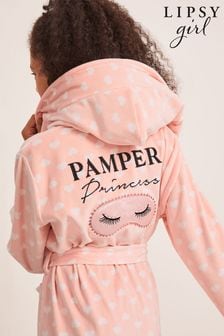 Lipsy Pink Velour Embroidery Dressing Gown (K57722) | $36 - $47