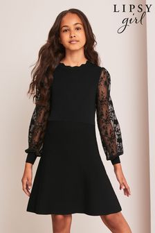Lipsy Black Organza Sleeve Knitted Dress (K57736) | 19,770 Ft - 23,940 Ft