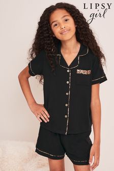 Lipsy Black Jersey Button Through Pyjamas (K57747) | 28 € - 40 €