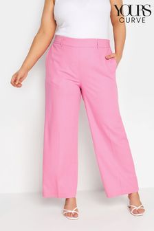 Rosa - Yours Curve Hose aus Leinenmischung mit weitem Bein (K57908) | 22 €