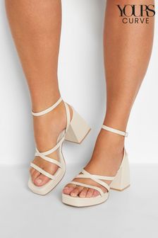 Yours Curve White Extra Wide Fit Wide Fit Chunky Platform Strappy Sandal (K58051) | €25