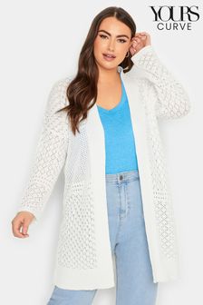 Yours Curve White Pointelle Patchwork Cardigan (K58070) | 51 €