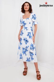Joe Browns Blue Clarissa  Linen Blend Floral Dress (K58593) | 54 €