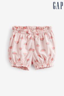 Roz - Pantaloni scurți cu elastic în talie din amestec de bumbac organic Gap (K59011) | 54 LEI