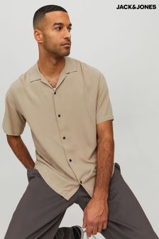 JACK & JONES Stone Revere Collar Short Sleeve Resort Shirt (K60100) | AED122