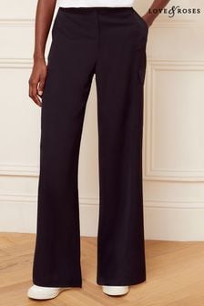 Черный - широкие строгие брюки-карго Love & Roses (K60193) | €24