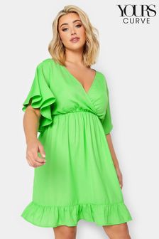 Yours Curve Green Limited Frill Sleeve Wrap Tunic (K60384) | 18 €