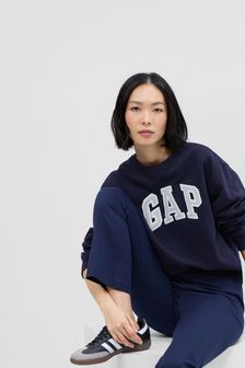 Marineblau - Gap Langärmeliges Sweatshirt mit Rundhalsausschnitt und Logo (K60504) | 39 €